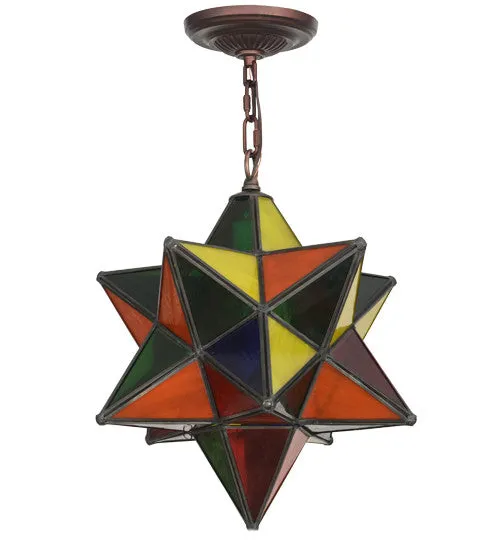 12"W Moravian Star Multi-Color Outdoor Pendant