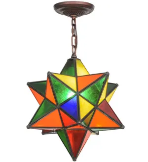 12"W Moravian Star Multi-Color Outdoor Pendant