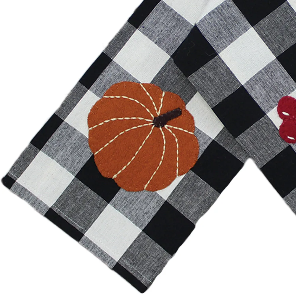 2 in 1 Buffalo Check Pumpkin, Holly Towel Set of two ET220019