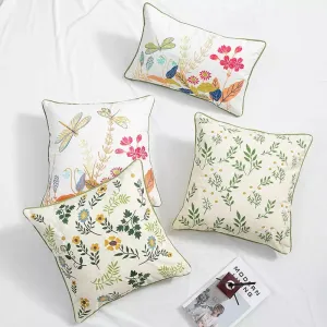 2 PCs Digital Printed Cotton Cushions-Multi Flowers