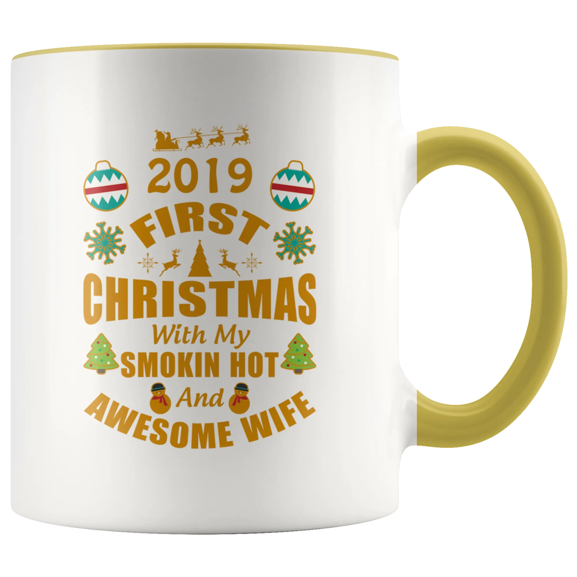 2019 First Christmas With my New Wife Premium Accent Mug