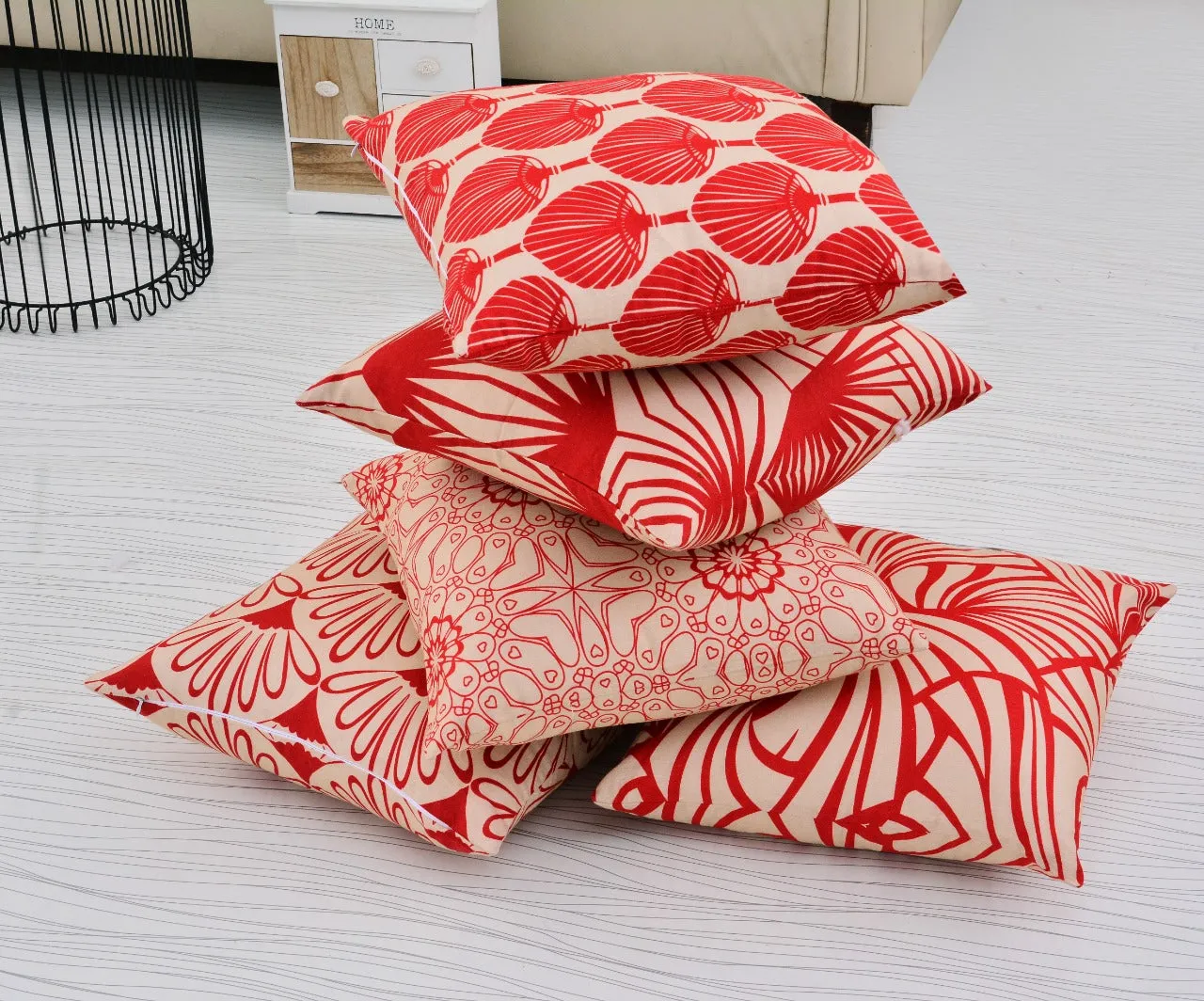 5 PCs Digital Printed Duck Cushions-Shells