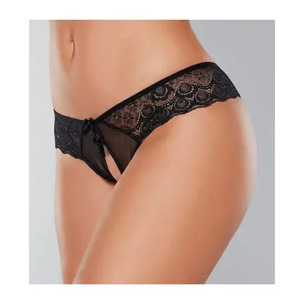 Adore 'Foreplay' Lace & Mesh Front Open Panty