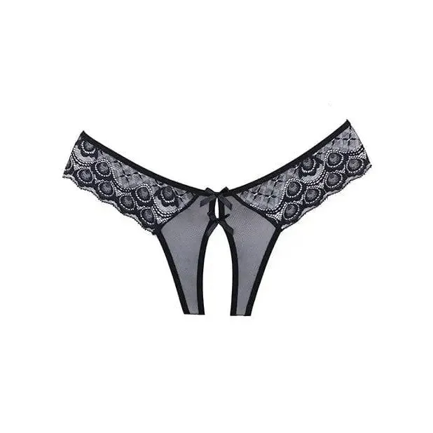 Adore 'Foreplay' Lace & Mesh Front Open Panty