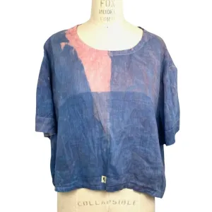 Allyn Boxy Tee in Blue Pink Linen | Pattern B