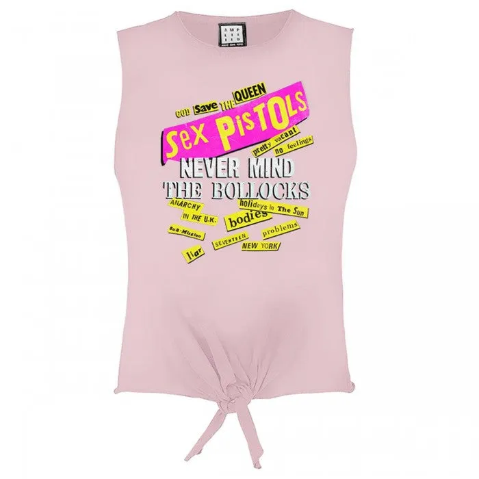 Amplified Womens/Ladies Nevermind Stickies Sex Pistols Sleeveless Crop Top