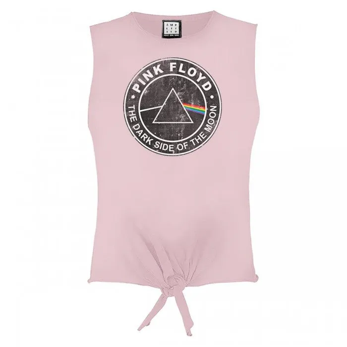 Amplified Womens/Ladies The Dark Side Of The Moon Pink Floyd Sleeveless Crop Top