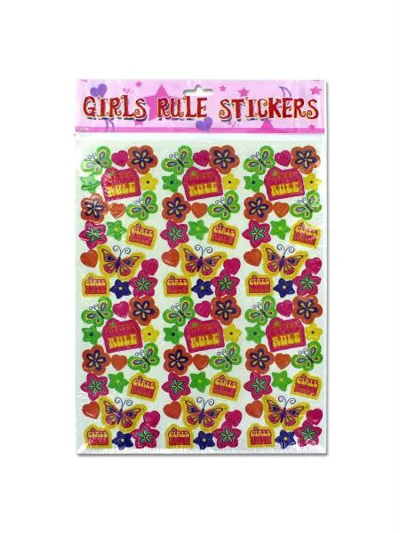 &quot;Girls Rule&quot; Stickers (Available in a pack of 12)