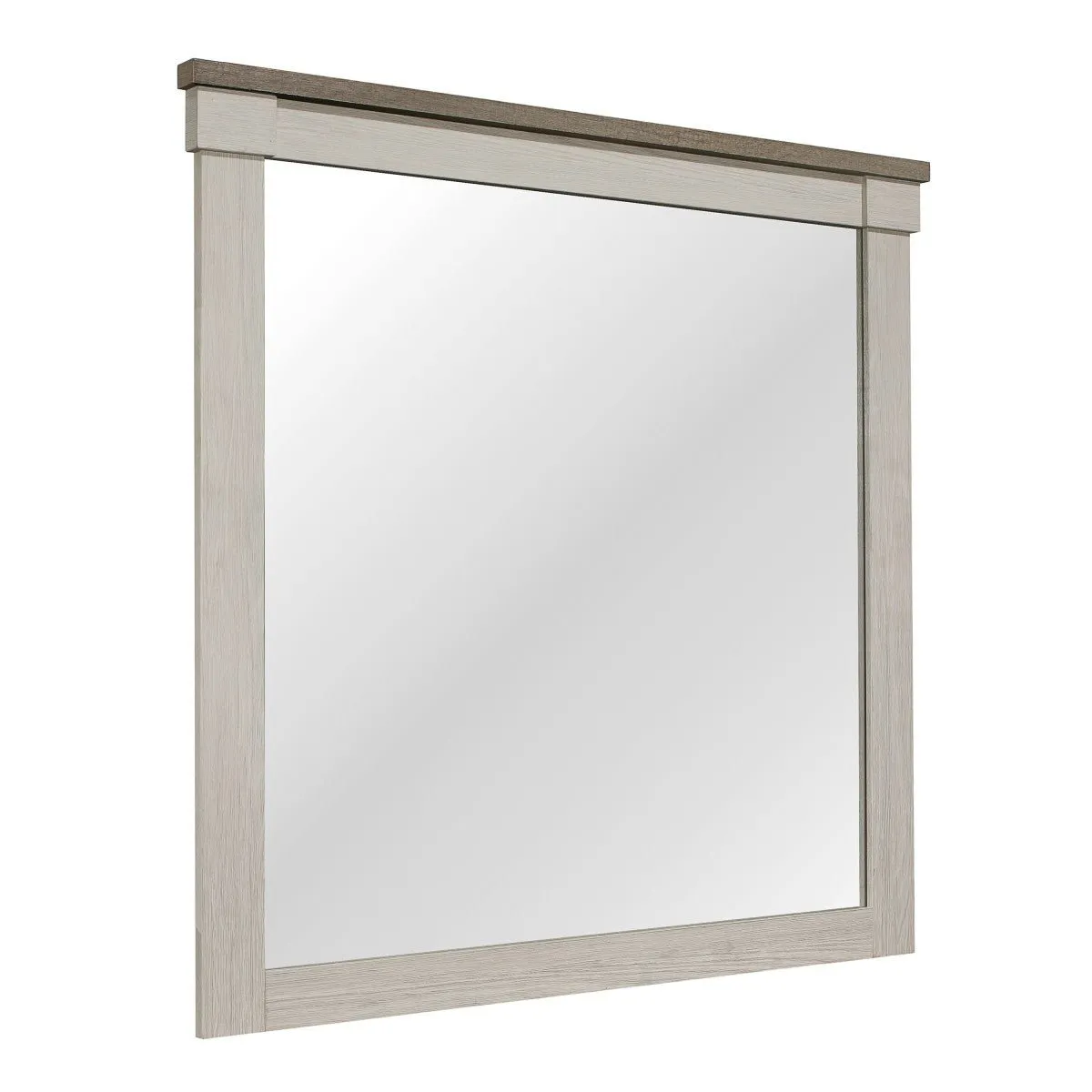 Arcadia Mirror White/Weathered Grey