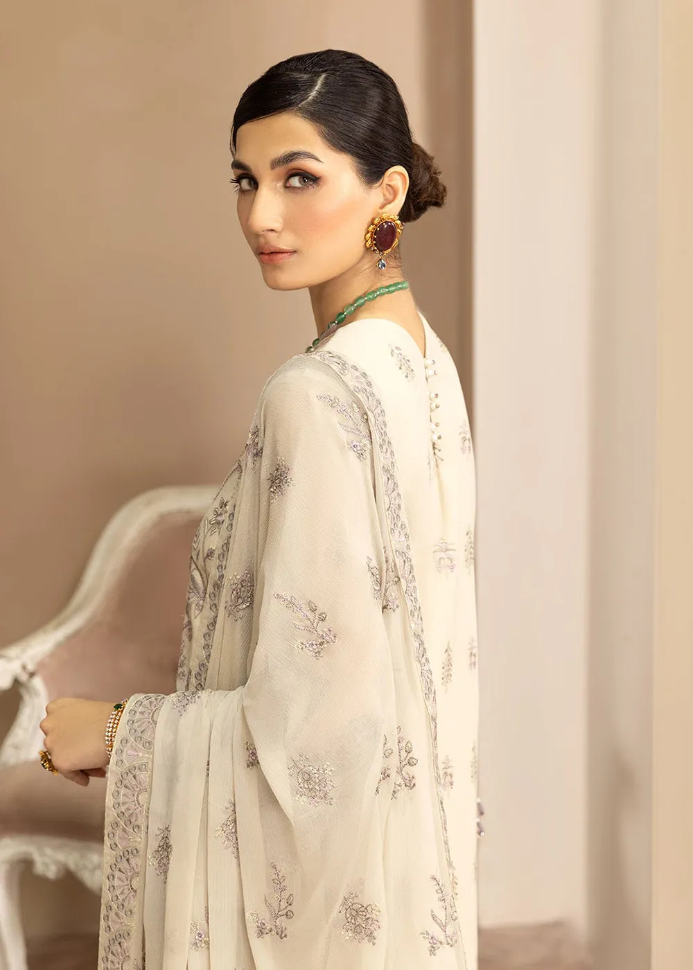 Beige Formal Suit - Alizeh - Dhaagay Formals '23 - V02D01- Kiera