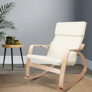 Bentwood Rocking Armchair, Soft Cotton Fabric - Artiss