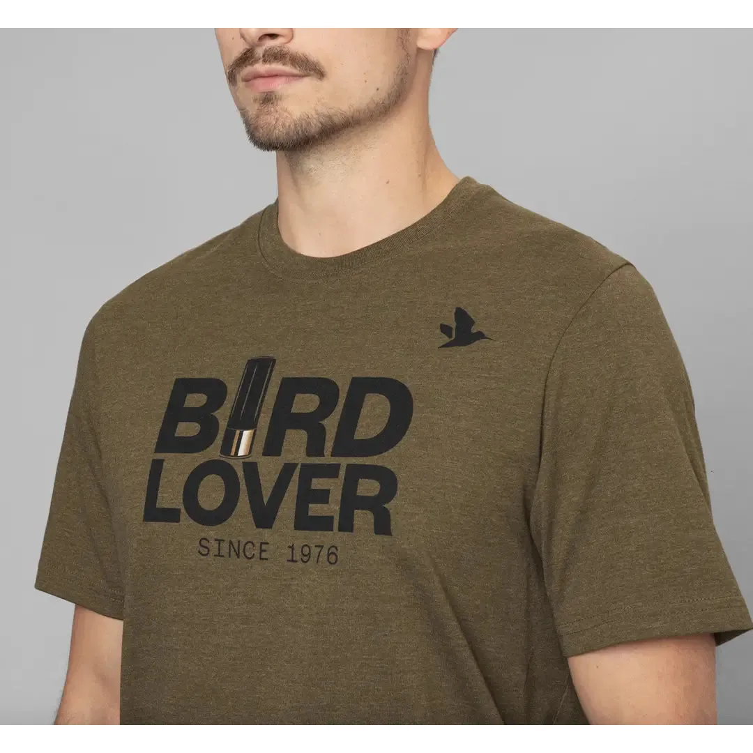 Bird Lover T-Shirt - Dark Olive Melange by Seeland