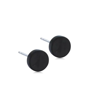 Black Titanium Puck 8mm Skin Friendly Earrings Ireland