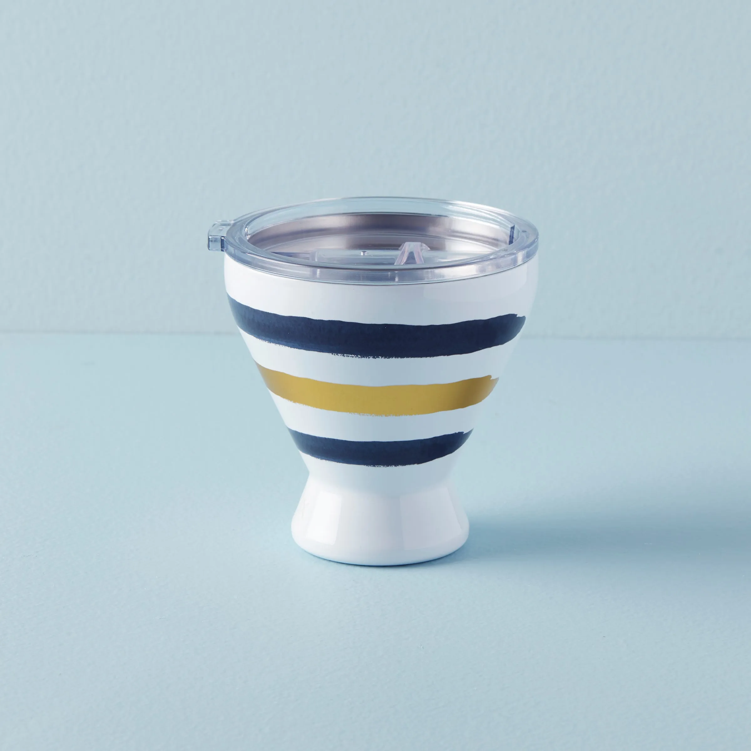 Blue Bay Stripe Stainless Steel Cocktail Tumbler