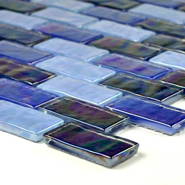 Blue Blend, 1" x 2" - Glass Tile