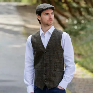 Blue Green Plaid Tweed Vest