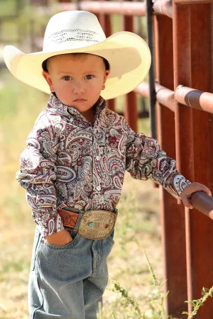 Boy's Cinch Floral Paisley Print Long Sleeve Button Down