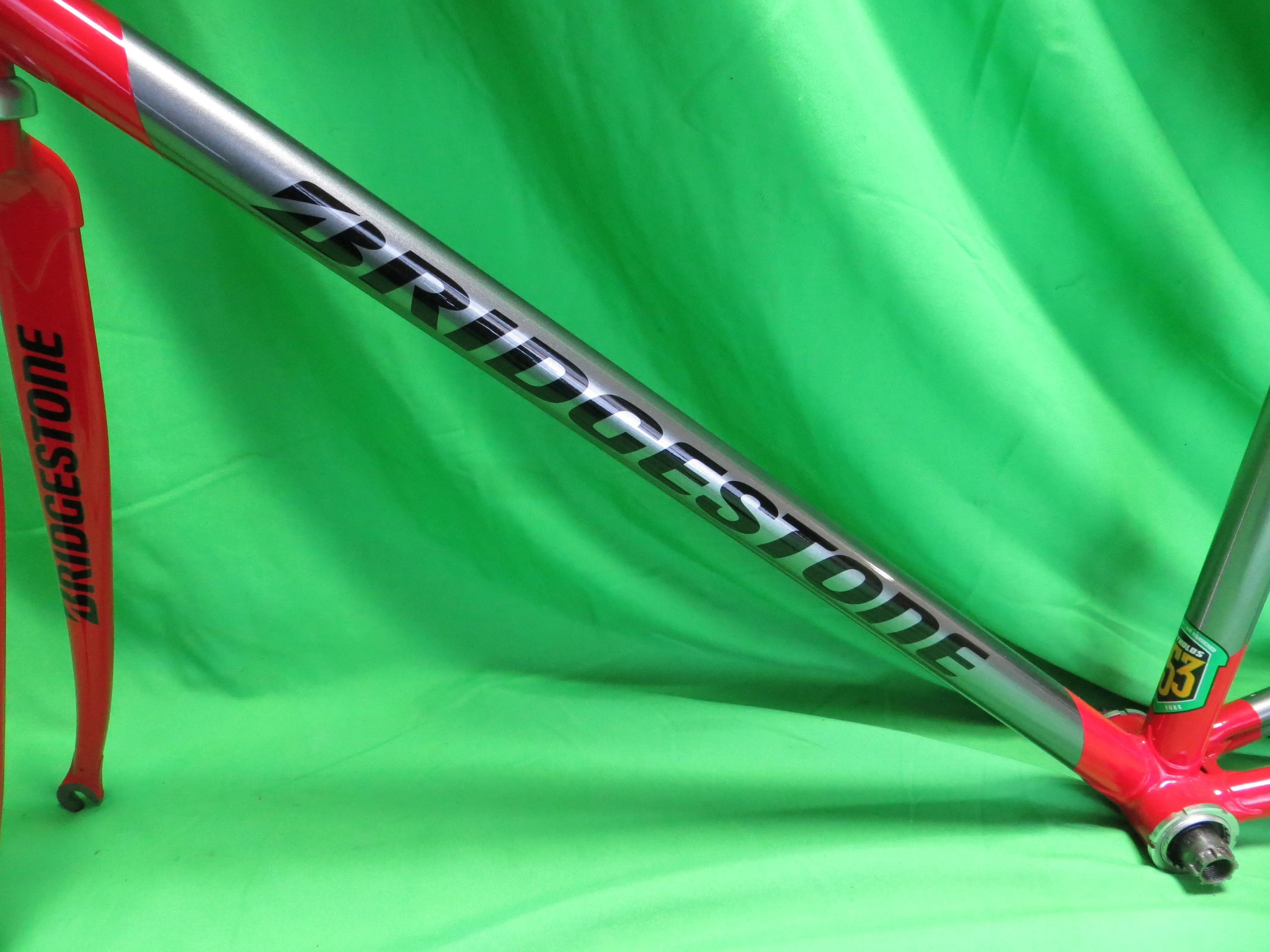 Bridgestone Columbus Max Fork Reynolds 853 // Red Gray Silver Two Tone // 51.5cm