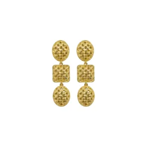 Catherine Gold Lattice Triple Earrings