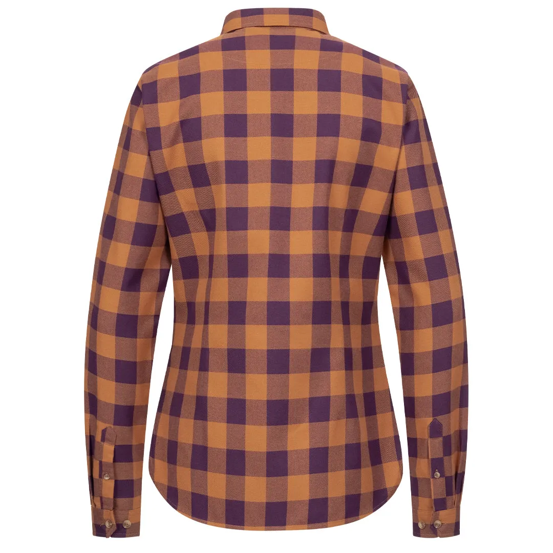 Charlotte Blouse - Ocker/Purple Checked by Blaser