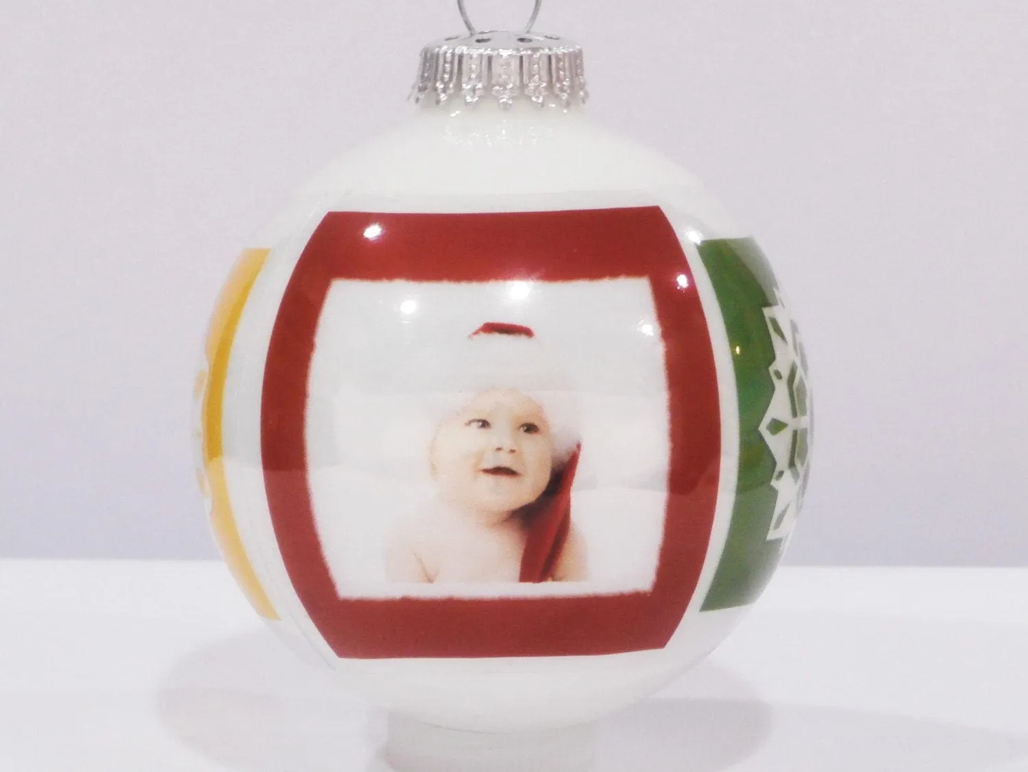 Custom Photo Snowflake Christmas Ornament  -  Contemporary Design Modern and Cute