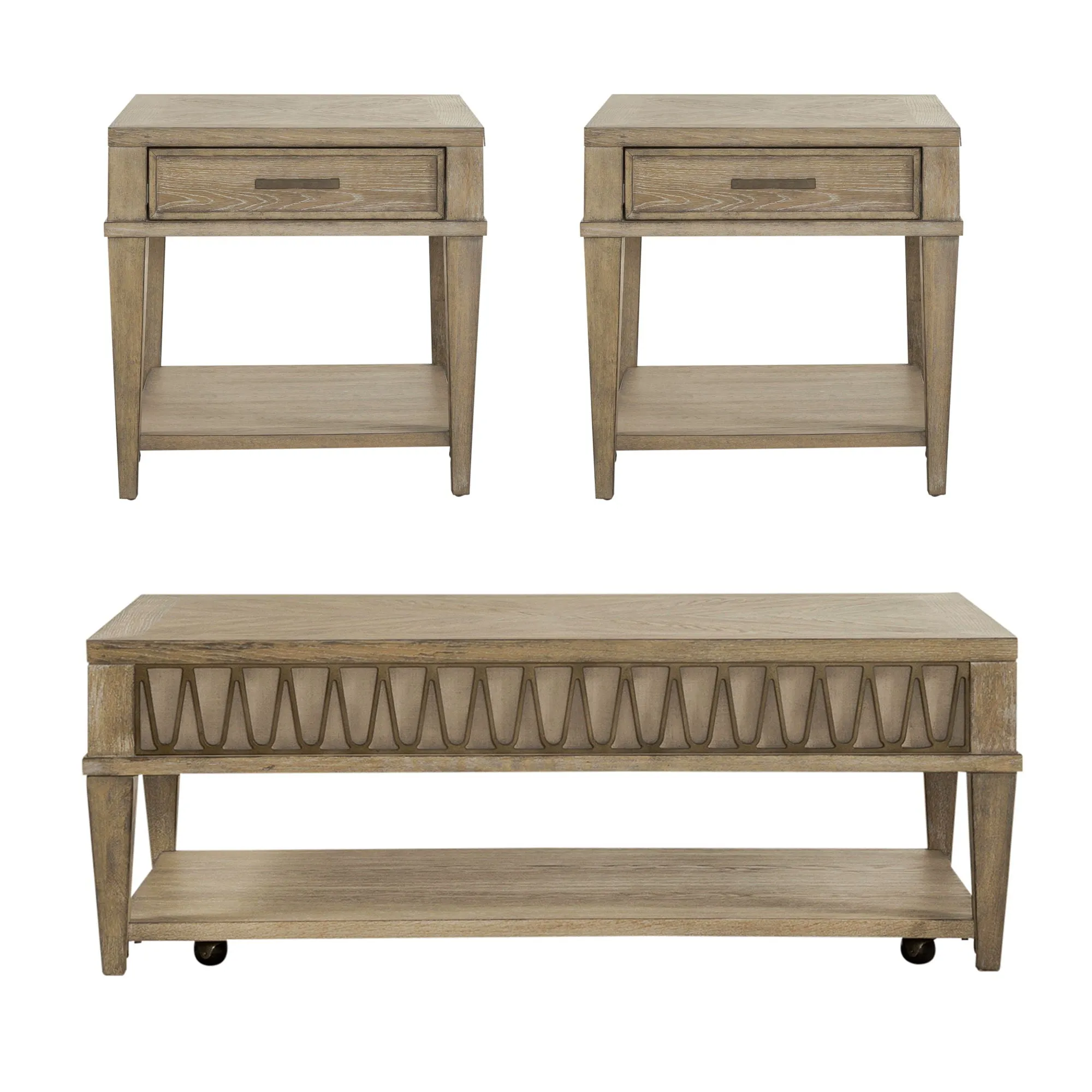 Devonshire - 3 Piece Table Set - Weathered Sandstone