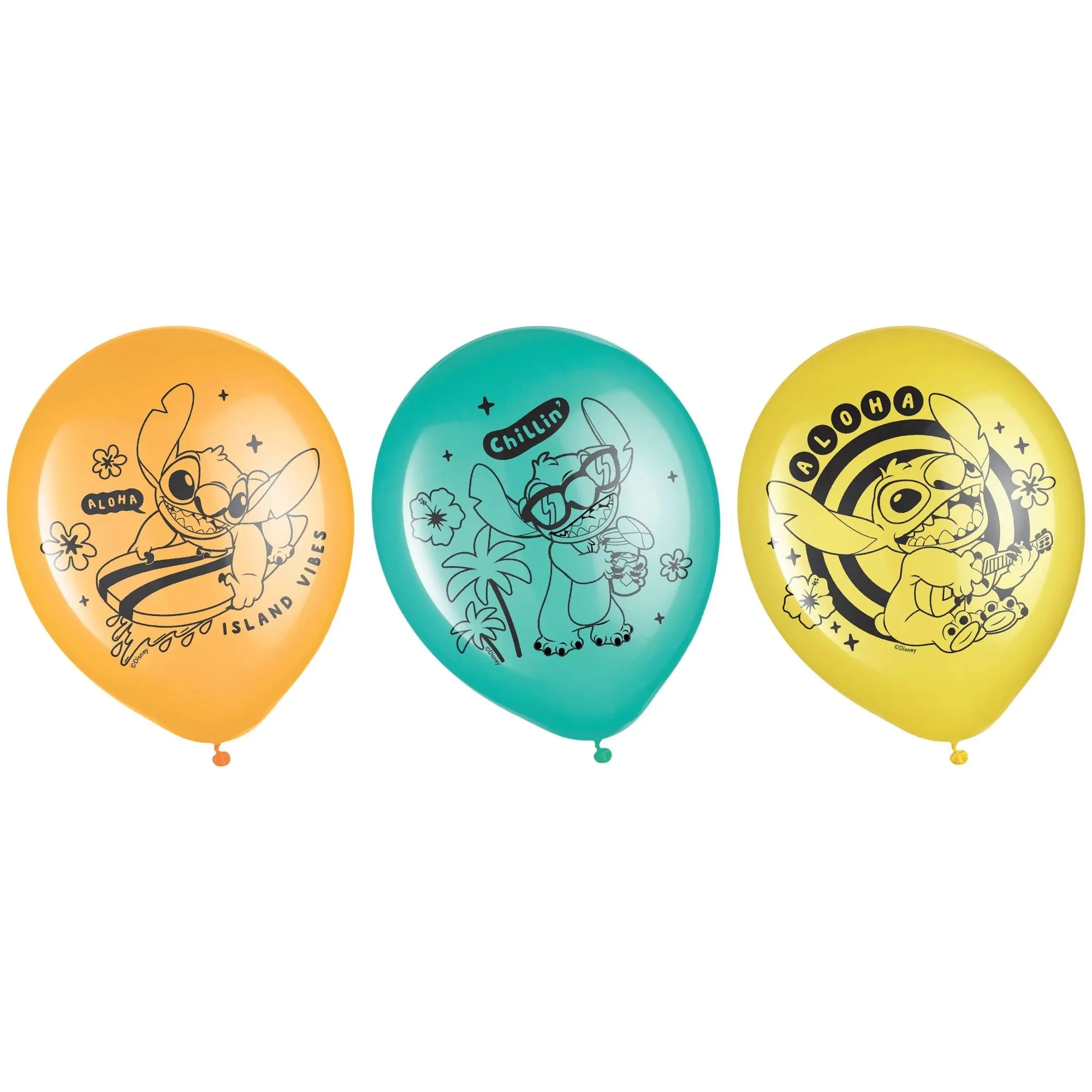 Disney Lilo & Stitch Aloha Latex Balloons, 12" | 6 ct