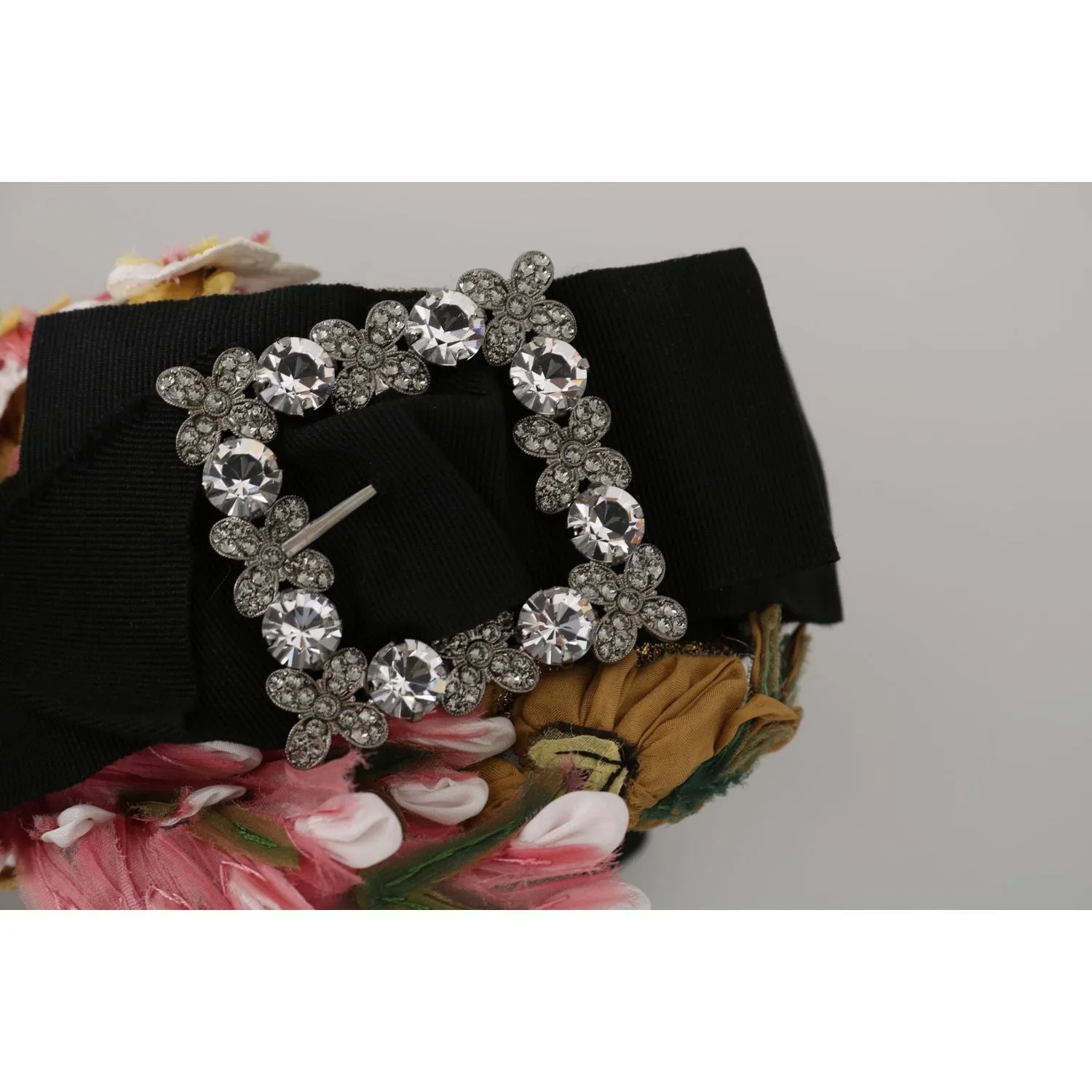 Dolce & Gabbana Elegant Crystal-Embellished Floral Headband