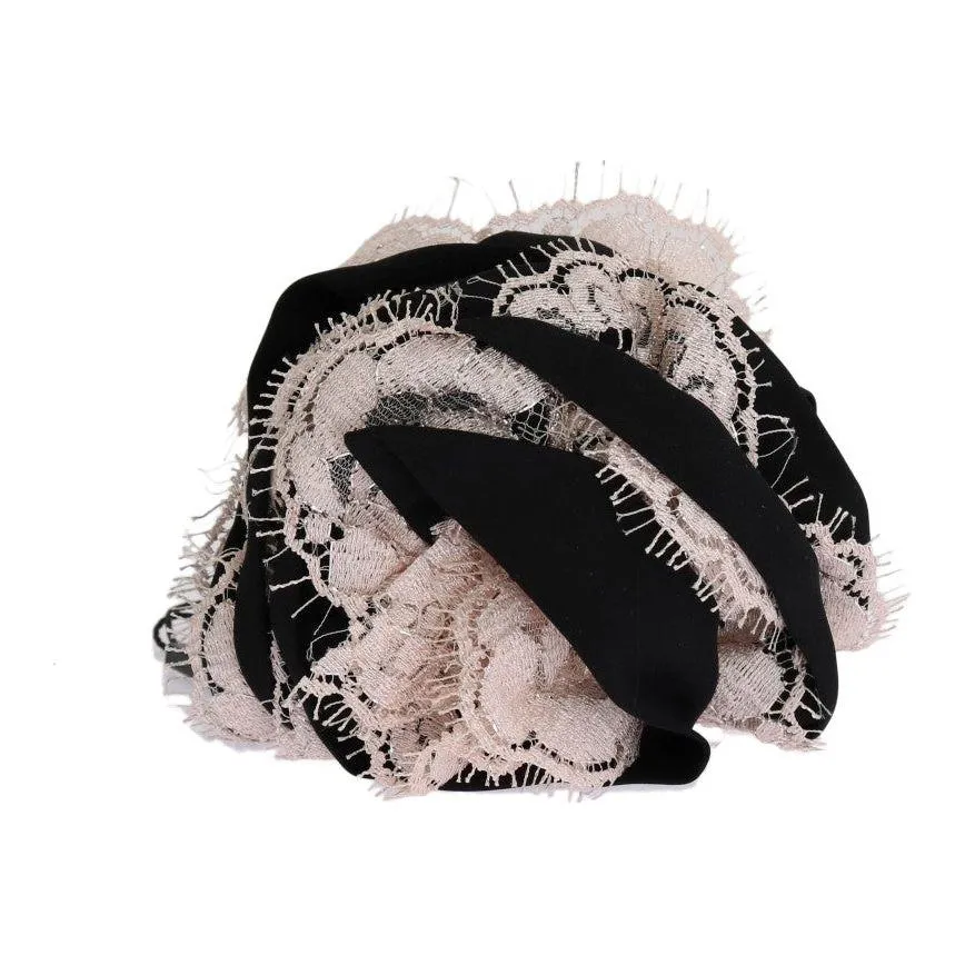 Dolce & Gabbana Elegant Floral Lace Crystal Hair Claw