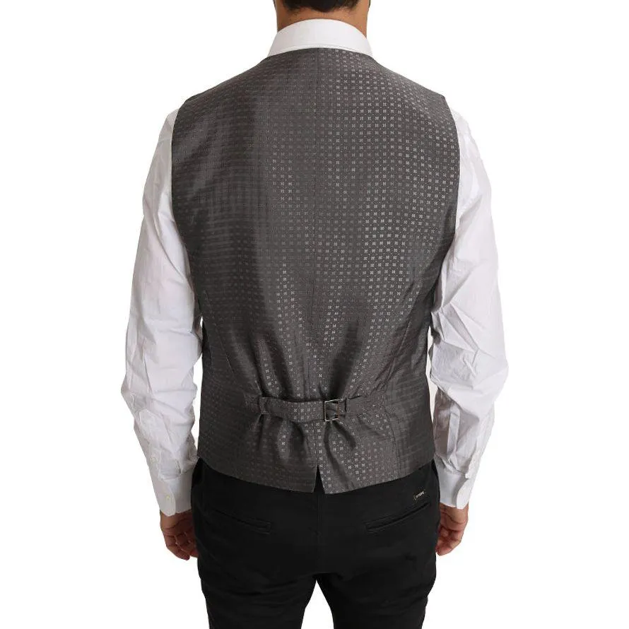 Dolce & Gabbana Sleek Bronze & Gray Formal Vest Slim Fit