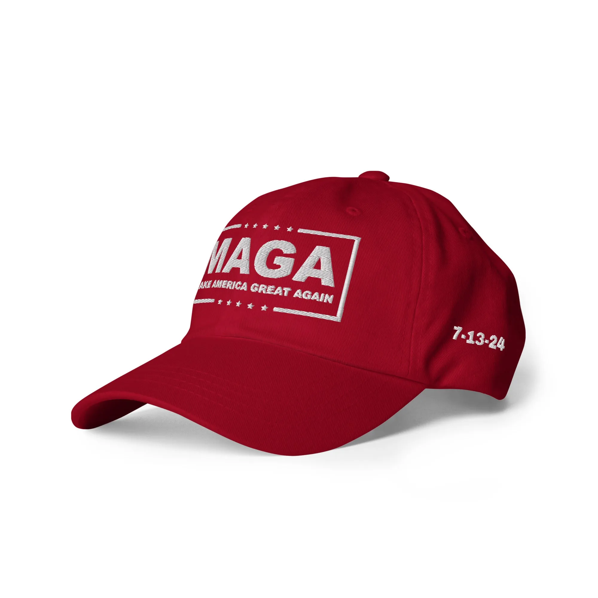 Exclusive: MAGA July 13, 2024 Trump Custom 4-Sided Embroidered Hat (Isaiah 54:17)