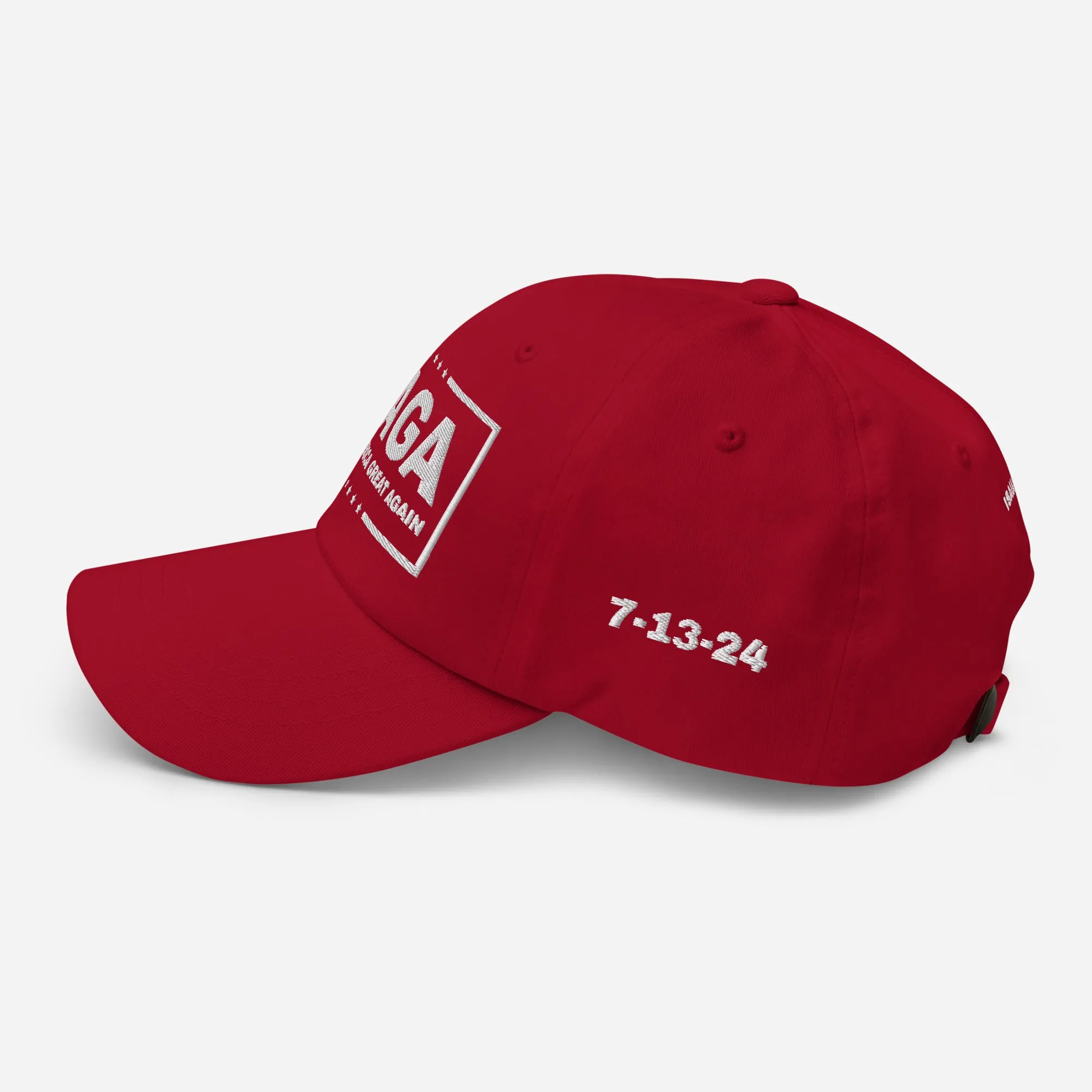 Exclusive: MAGA July 13, 2024 Trump Custom 4-Sided Embroidered Hat (Isaiah 54:17)