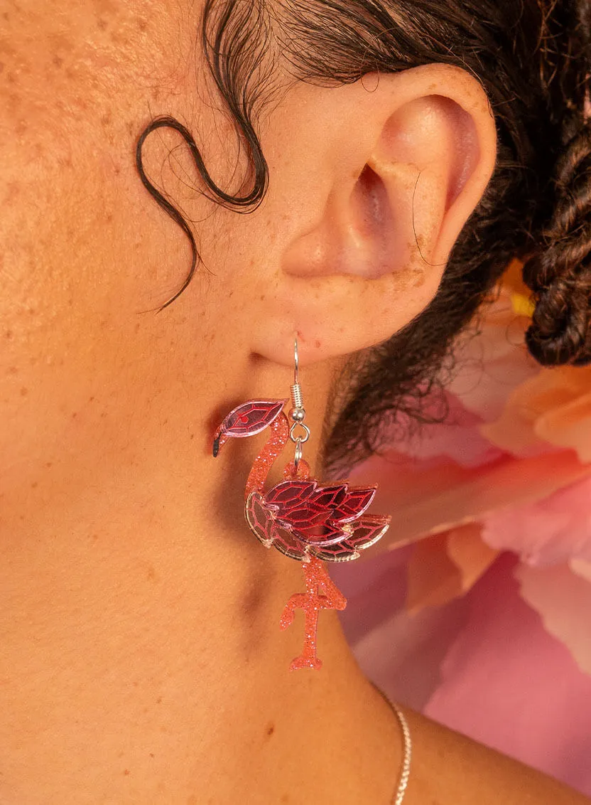 Flamingo Earrings - Hot Pink