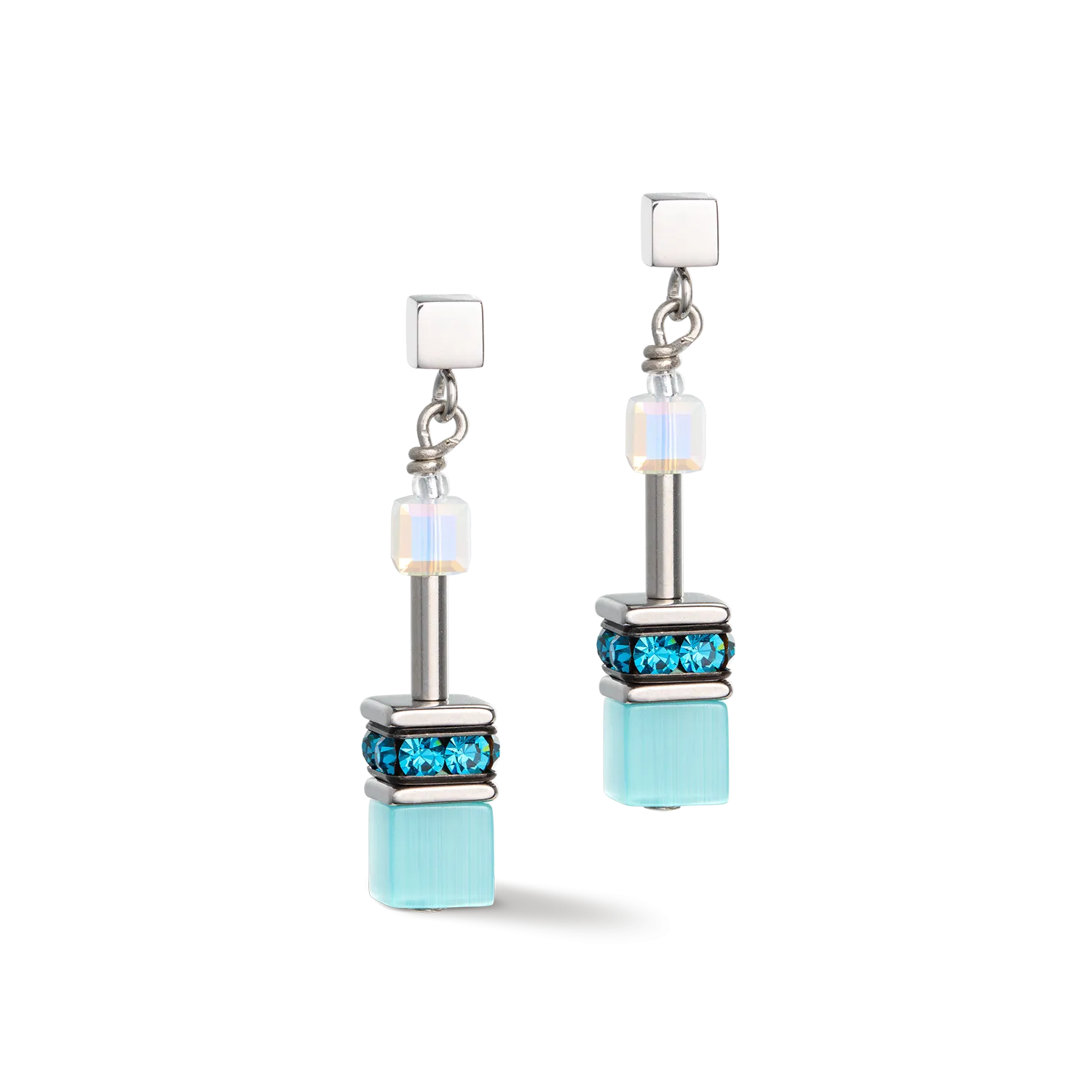 GeoCUBE® Iconic Joyful Colours earrings turquoise