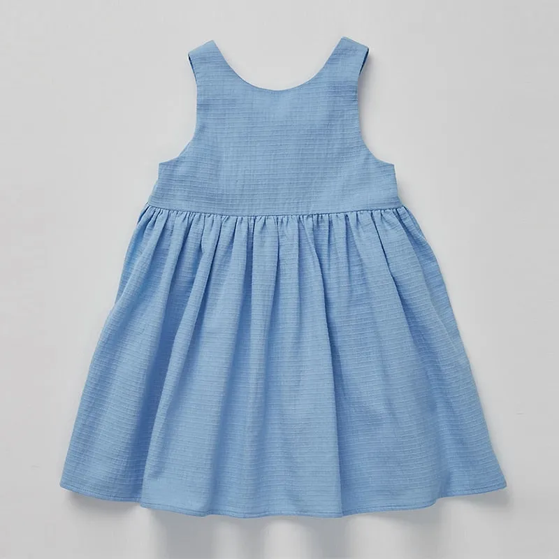 Girl's Textured Cotton Sleeveless Dress