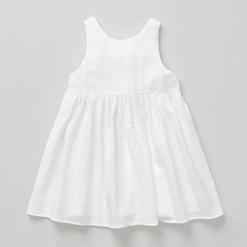 Girl's Textured Cotton Sleeveless Dress