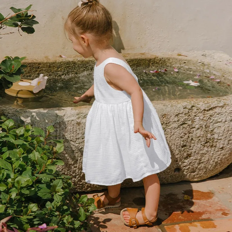 Girl's Textured Cotton Sleeveless Dress