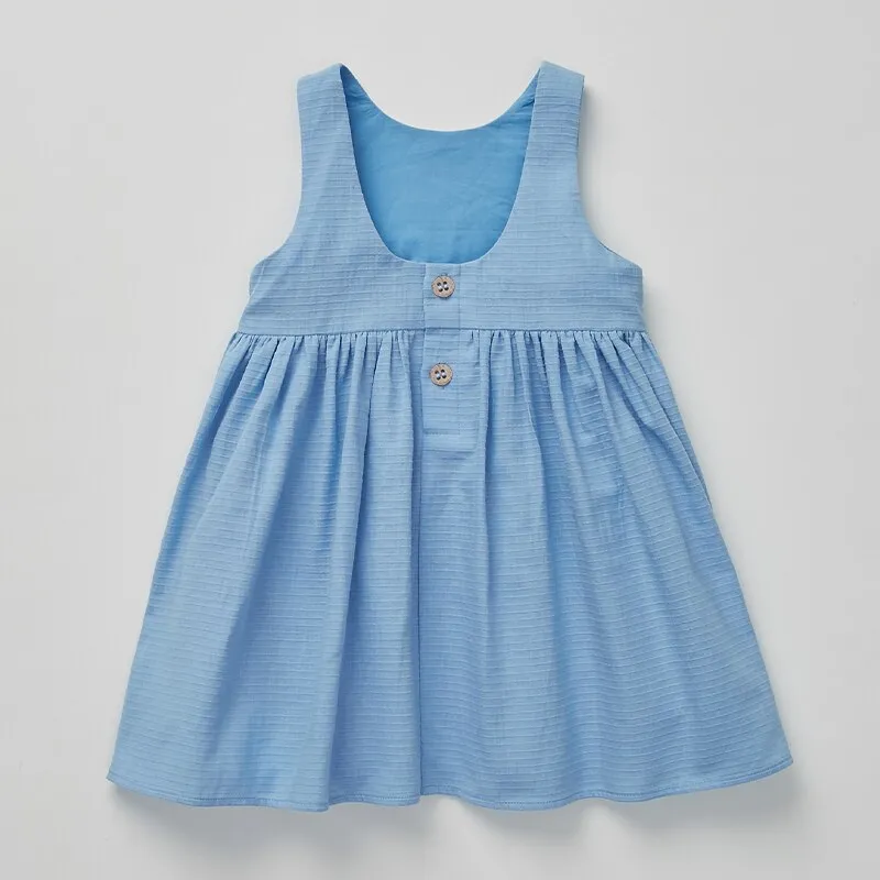 Girl's Textured Cotton Sleeveless Dress