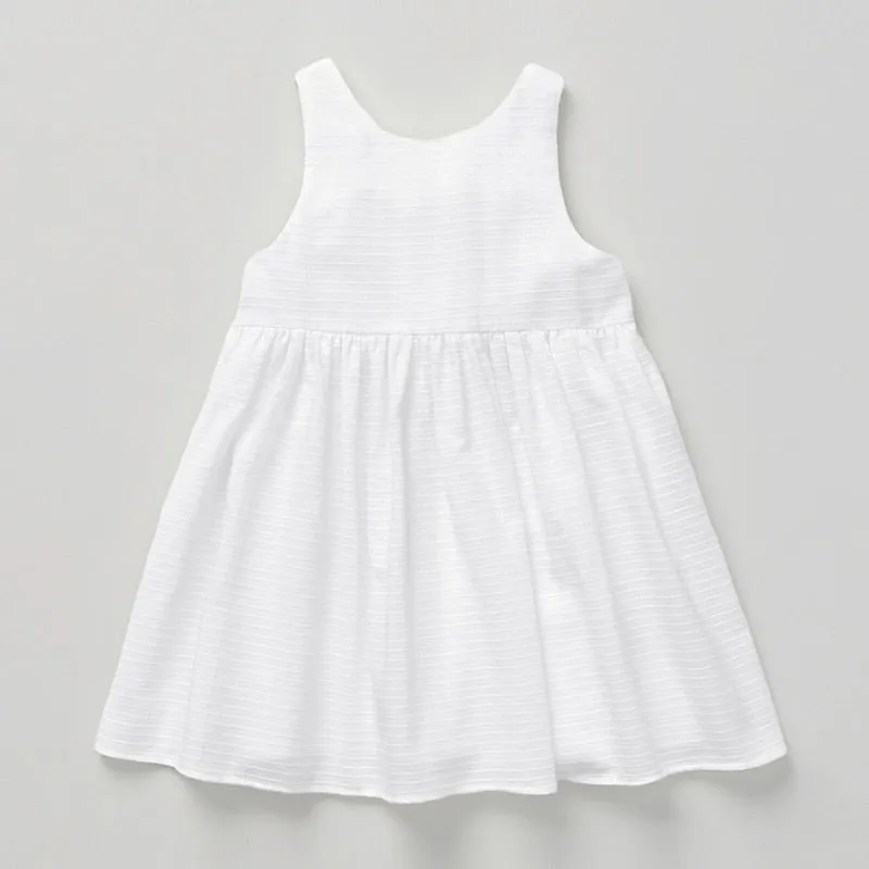 Girl's Textured Cotton Sleeveless Dress