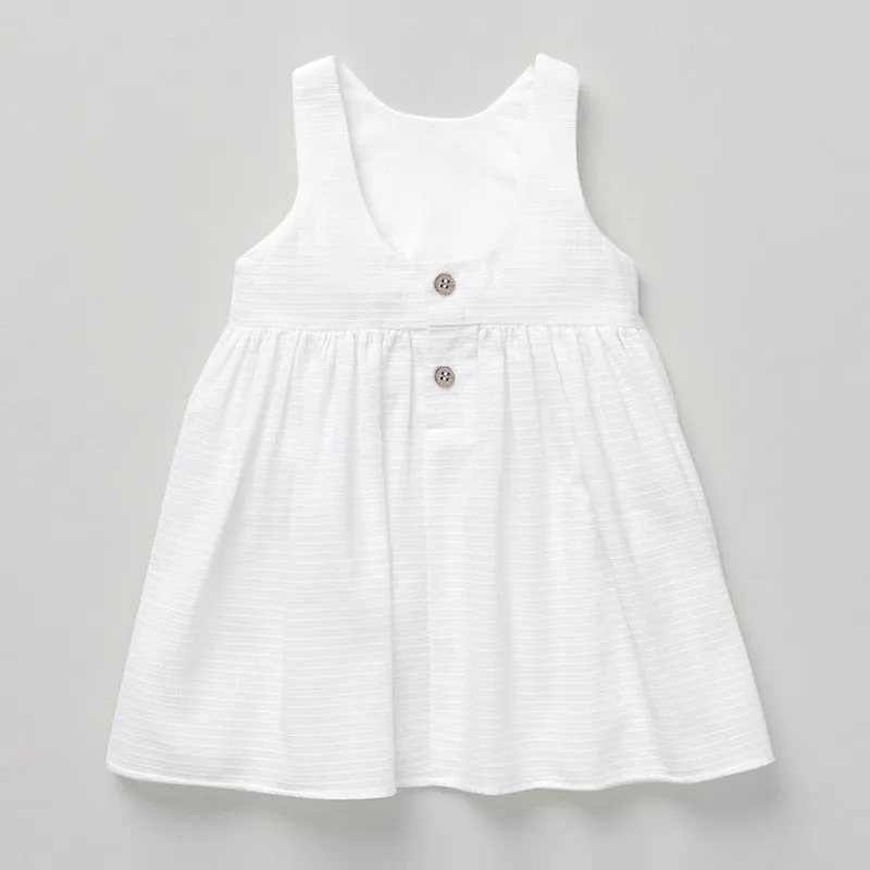 Girl's Textured Cotton Sleeveless Dress