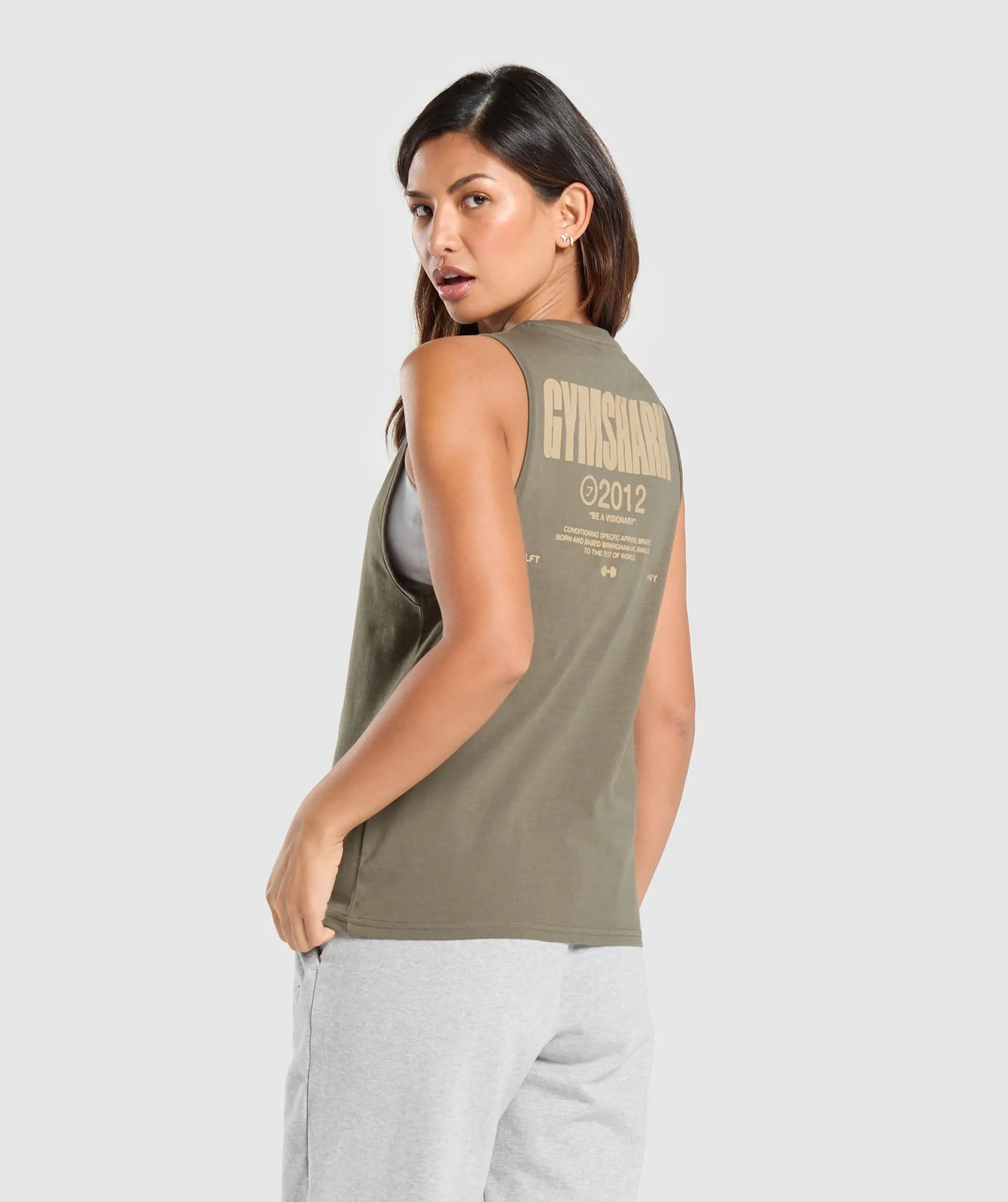 Gymshark Be a Visionary Tank - Camo Brown