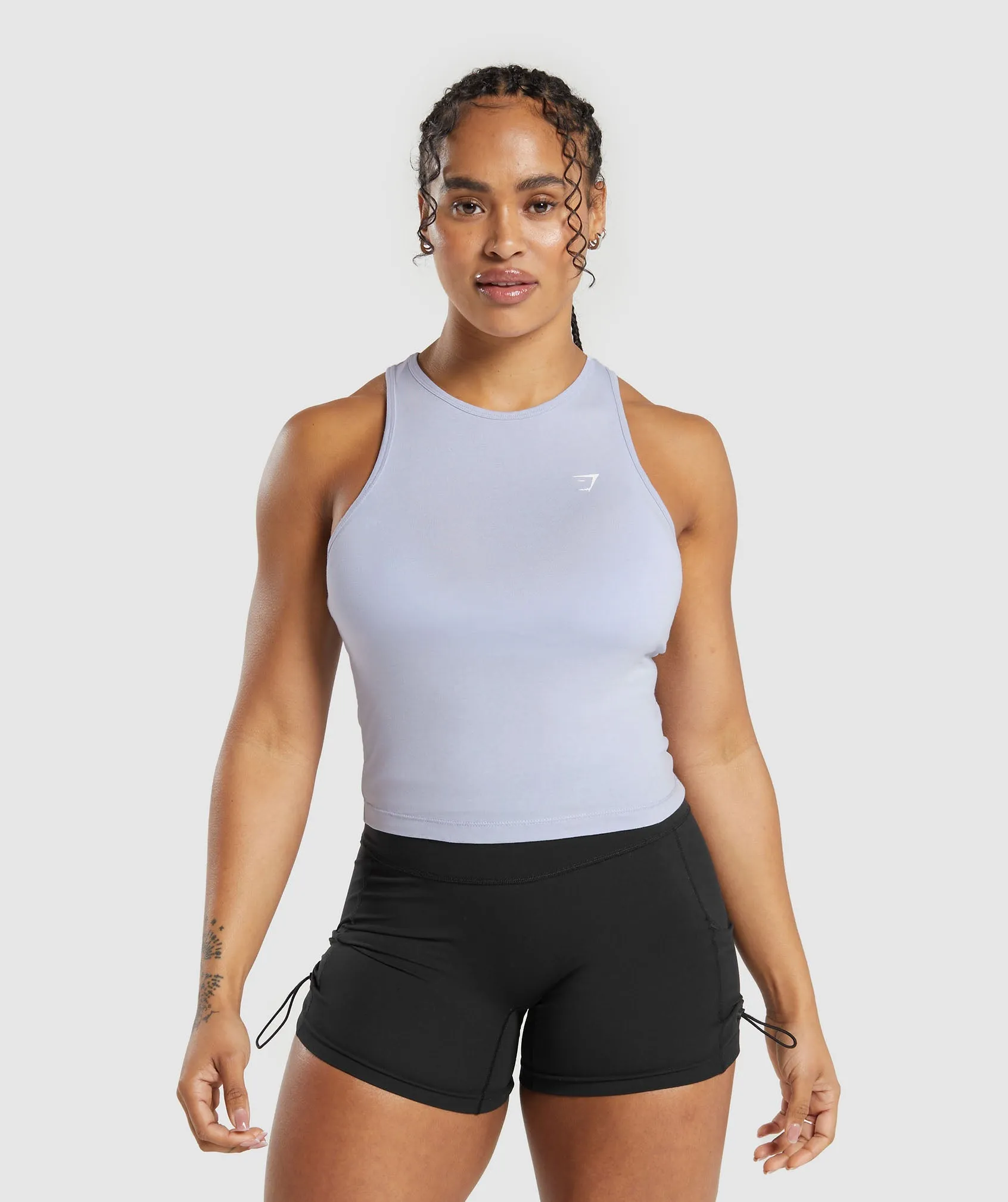 Sure! Here’s an optimized title for the product:

Gymshark Womens Essential Cotton Midi Tank Top - Elegant Silver Lilac

This title includes modifiers that enhance the description of the product.