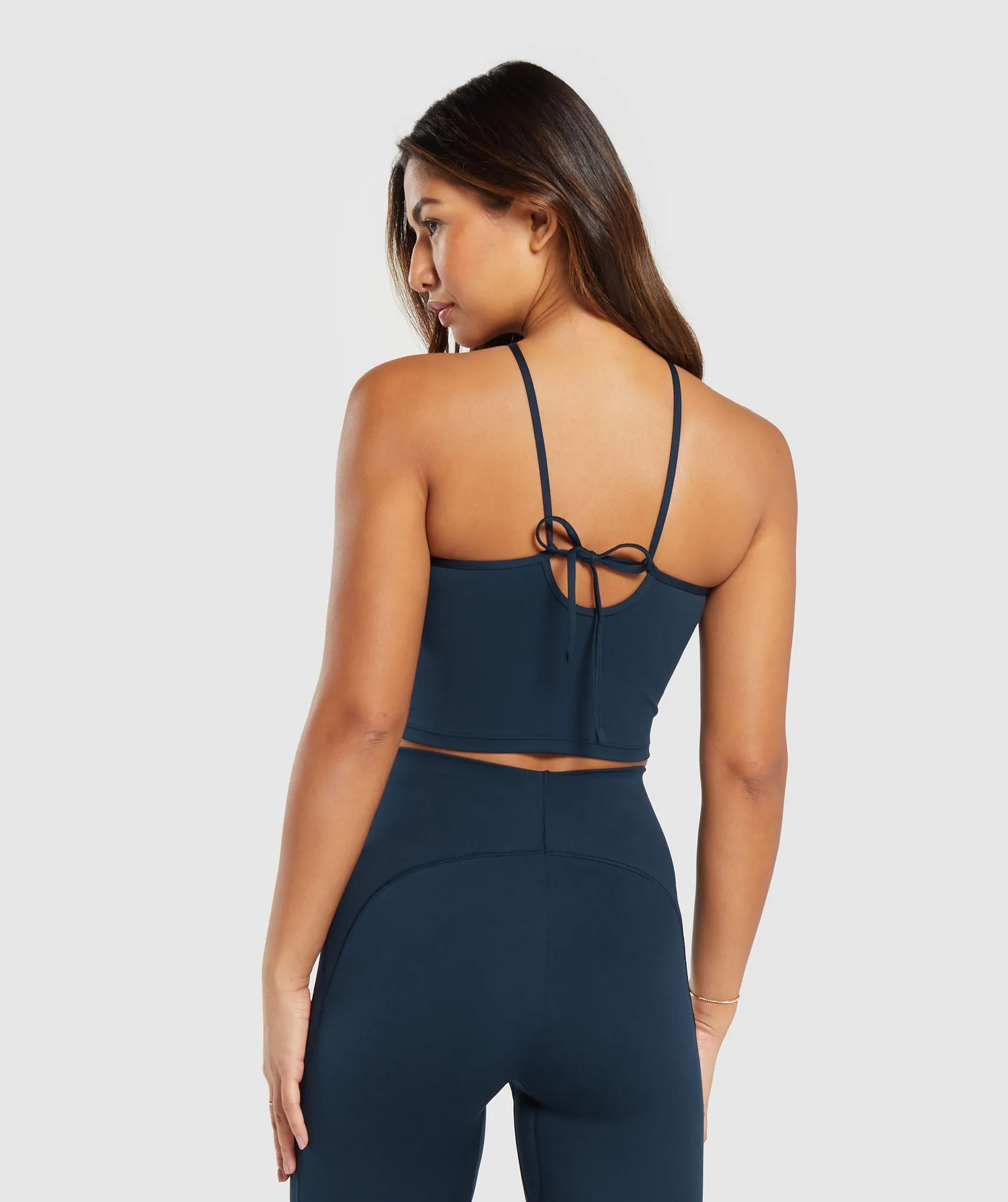 Gymshark Everyday Halter Neck Ribbon Tank - Navy