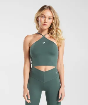 Gymshark Everyday Halter Neck Ribbon Tank - Slate Teal