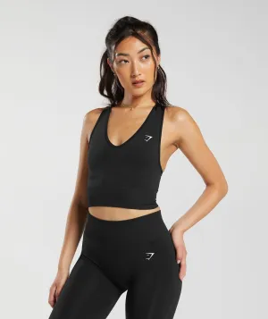 Gymshark Everyday Seamless Crop Tank - Black