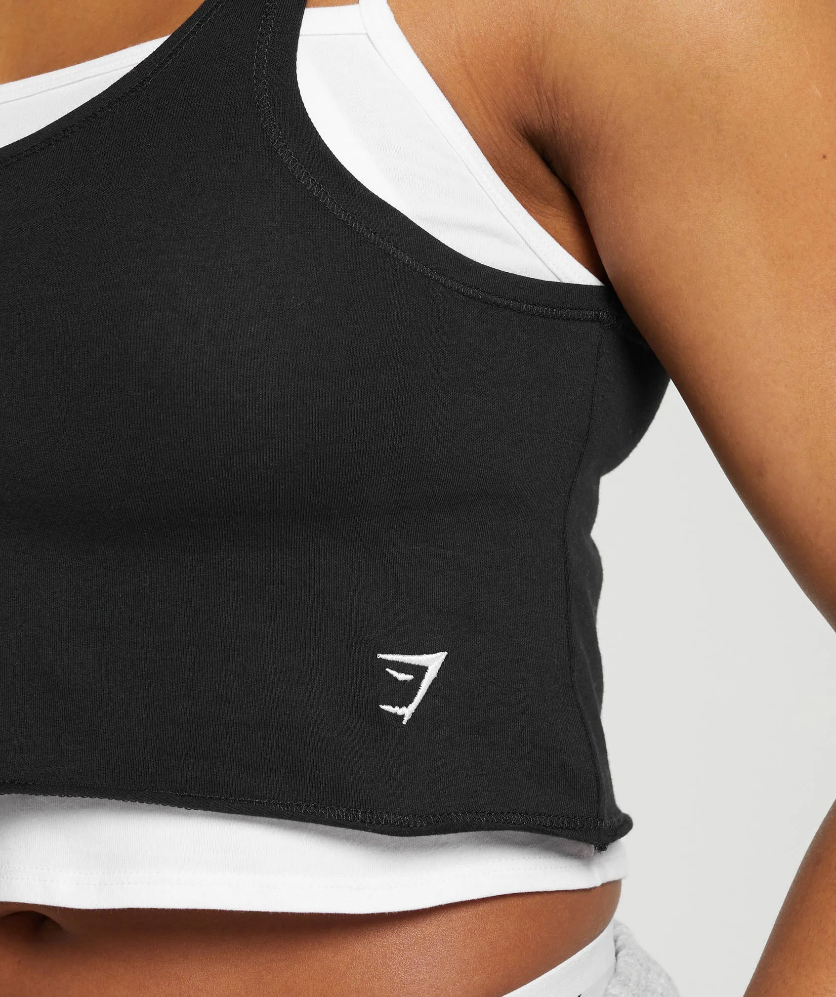 Gymshark Lifting 2 In 1 Crop Tank - White/Black