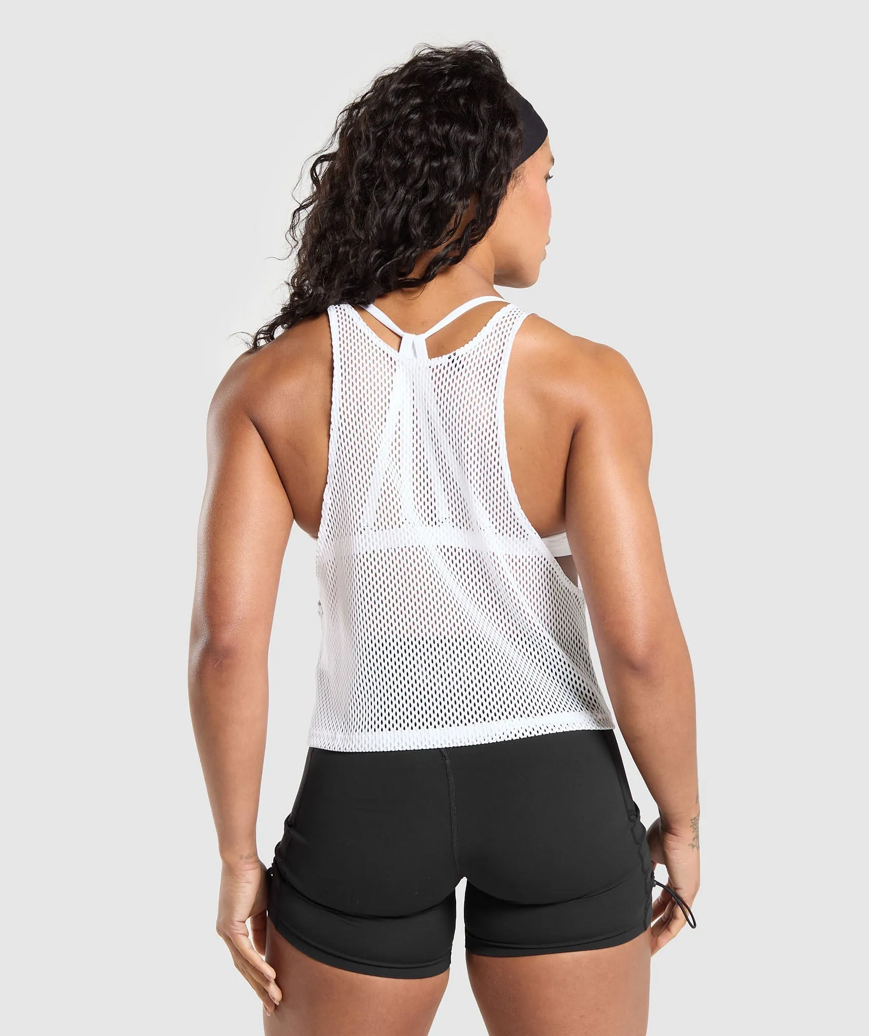 Gymshark Rest Day Mesh Midi Tank - White