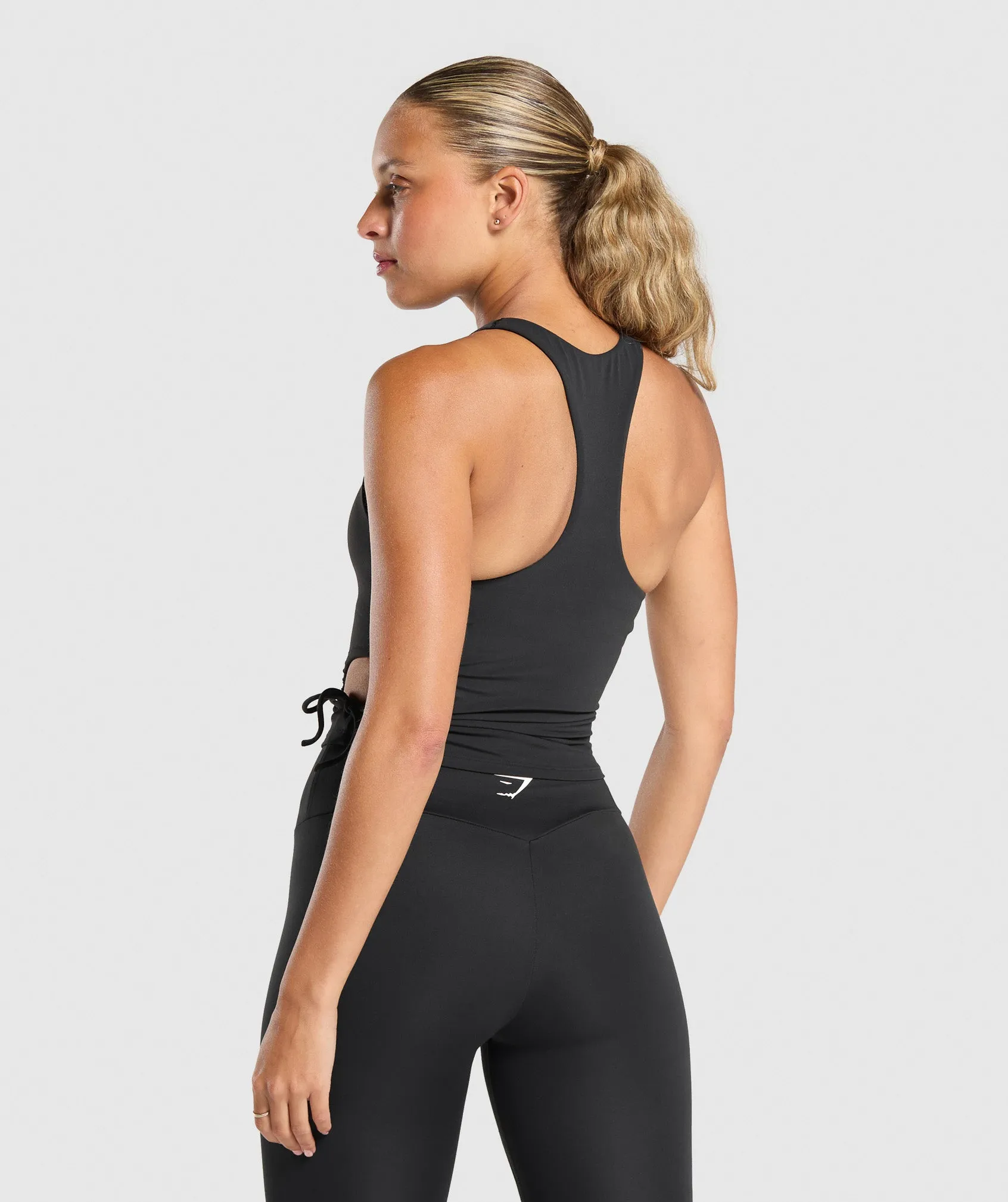 Gymshark Ruched Side Shelf Tank - Black