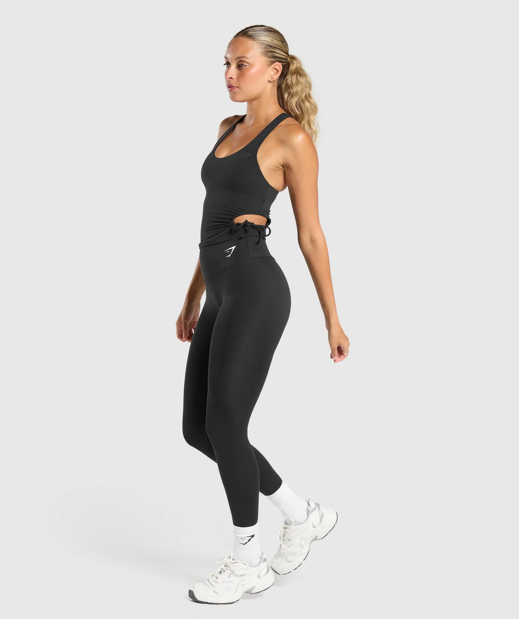 Gymshark Ruched Side Shelf Tank - Black