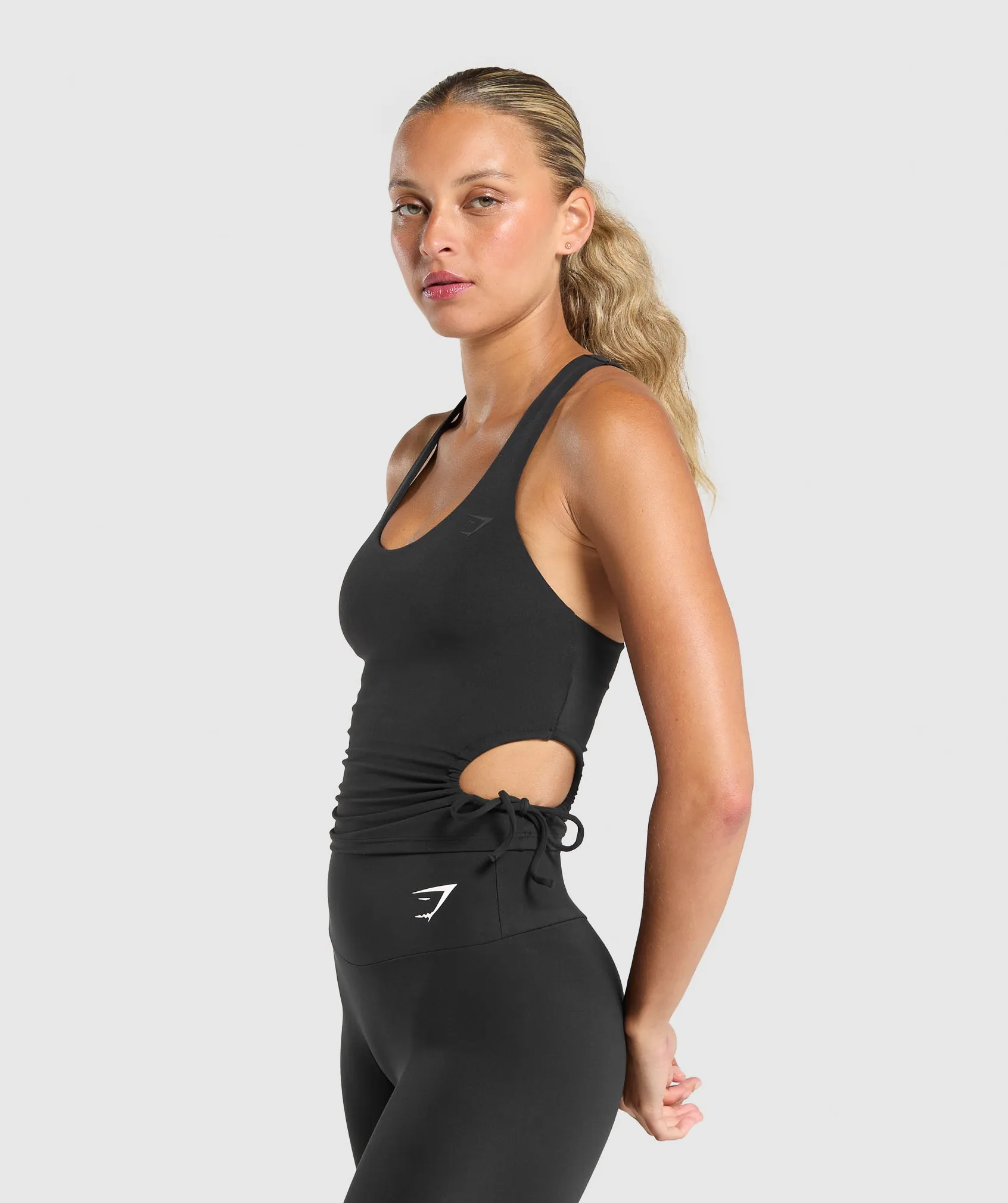 Gymshark Ruched Side Shelf Tank - Black